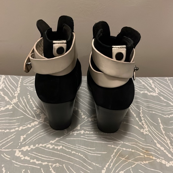 Rag & Bone Black & White Harrow Leather Suede Ankle Boots - Picture 2 of 5